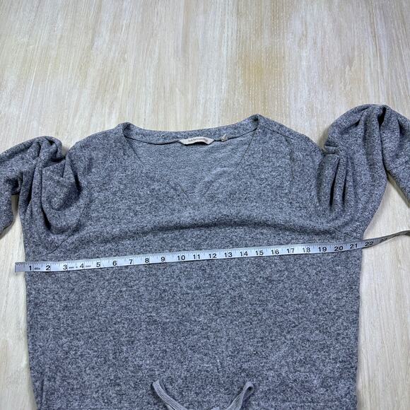 Soft Surrounding Gray Lazy Day Lounger Kangaroo Pocket V-Neck Sweater Dress M - Picture 15 of 16